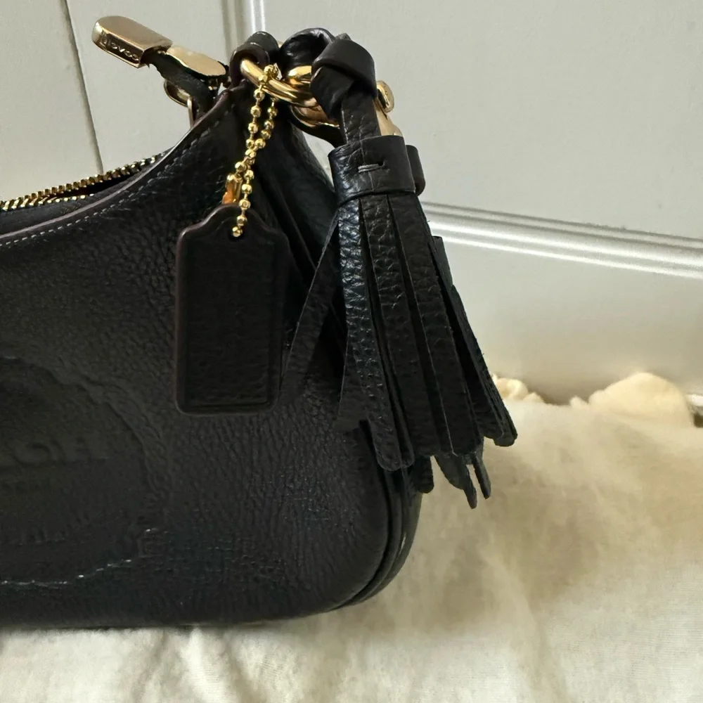 Coach Black Pebbled Leather Crossbody Bag - Picture 6 of 6